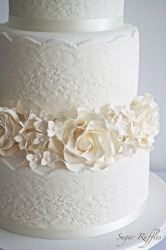 Wedding Cakes Lace Wedding Cake 1987632 Weddbook