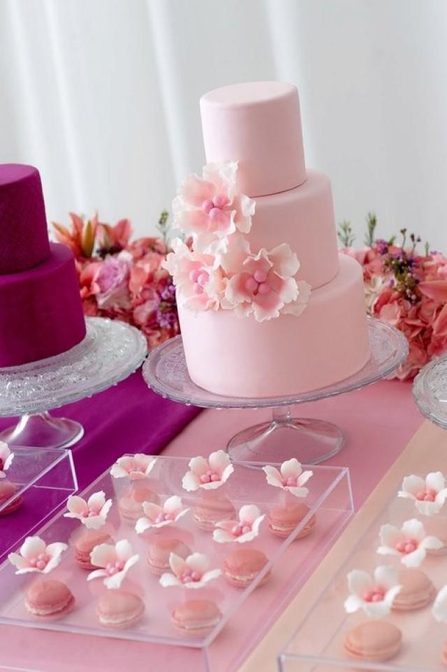 Cake Clic Pink Wedding With Flowers 2026421 Weddbook