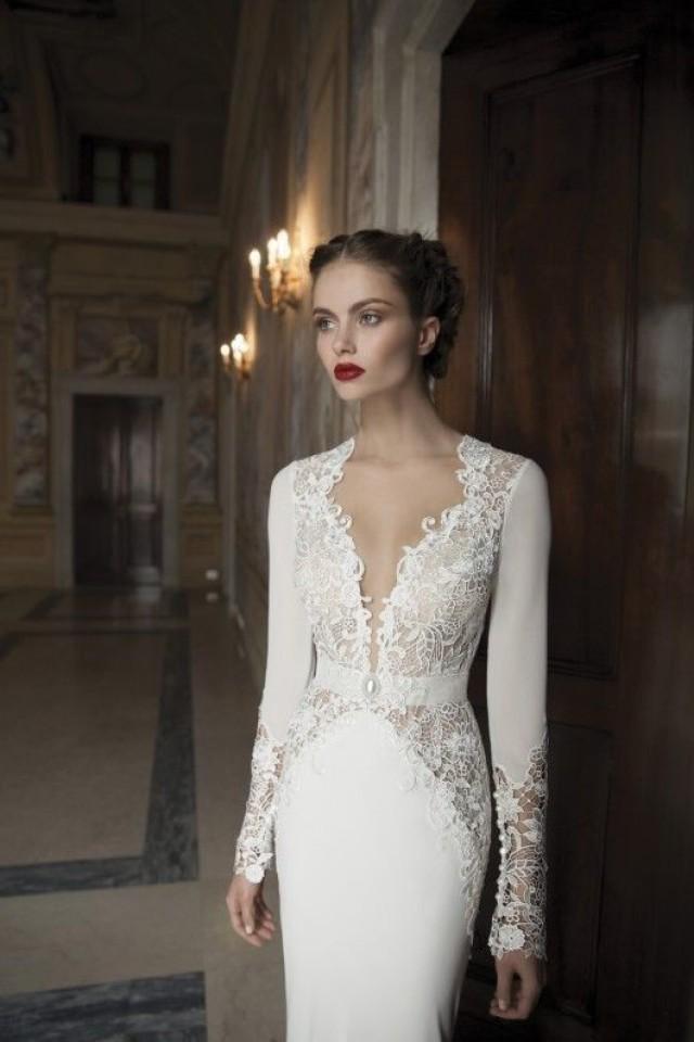 long white sheath gown