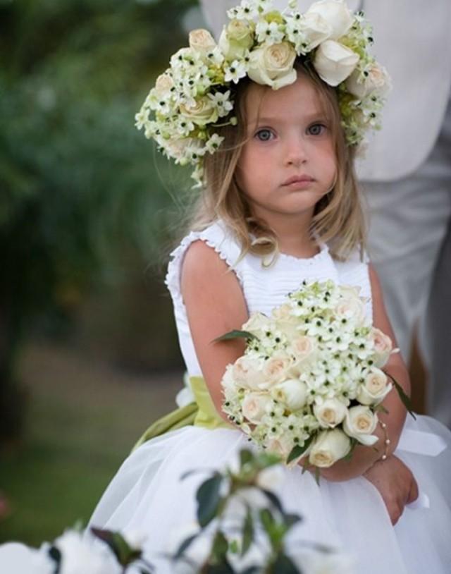 Flower Girls And Ring Bearers Floral Crown For The Cute Flower Girls 2052995 Weddbook 1317