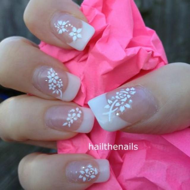 Nail Wedding Bridal White Flower Nail Art 2061601 Weddbook