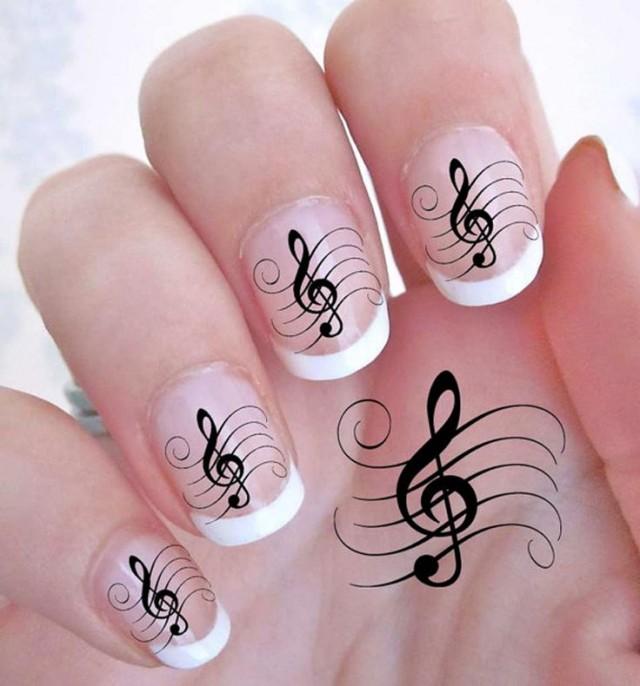 42 TREBLE CLEF Music Note Nail Art Decals ROCK G Clef WaterSlide QUALITY NAILS 2063337 Weddbook