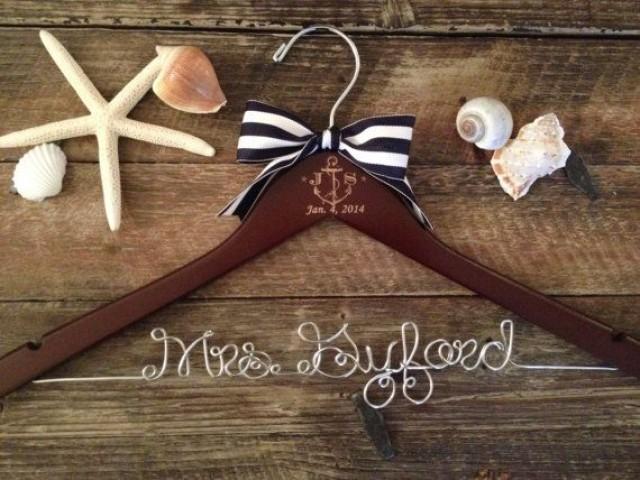 Anchor Wedding Hanger Nautical Bridal Beach Bride Anchor Wedding Hanger Nautical Bridal Beach Bride Personalized Dress Engraved 2065928