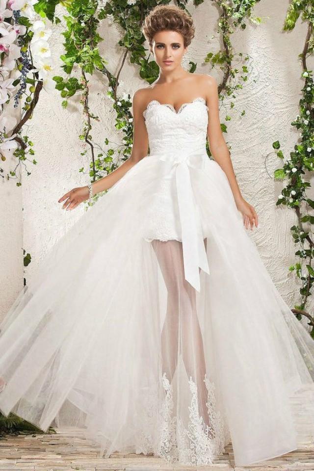 Whiteivory Detachable Train Lace Wedding Dress Custom Size4 6 8 10 12 14 16 18 2160190 Weddbook 6206