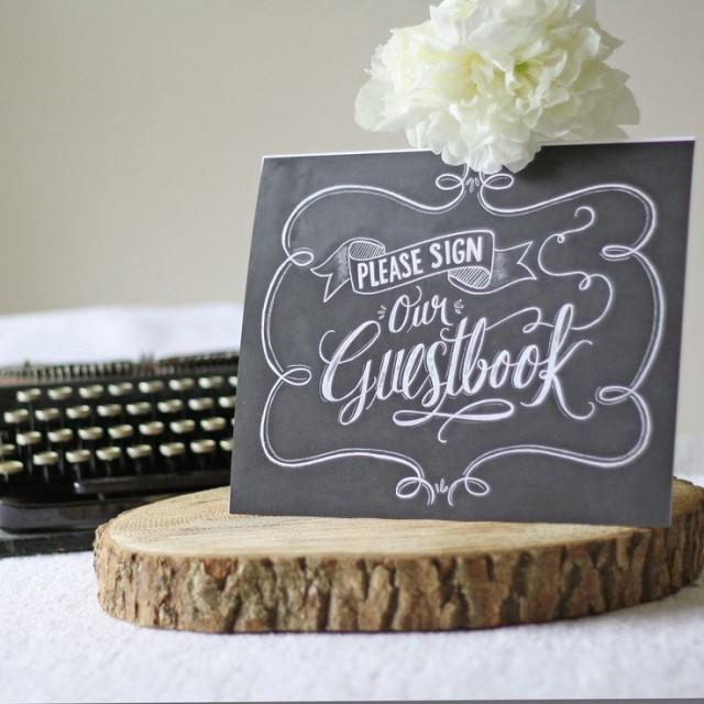 please sign our wedding guestbook chalkboard blackbaord style print