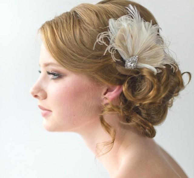Wedding Fascinator Bridal Head Piece Feather Fascinator Wedding