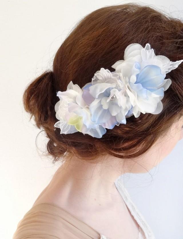 blue flower hair clip