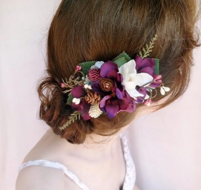 purple wedding hair accessories