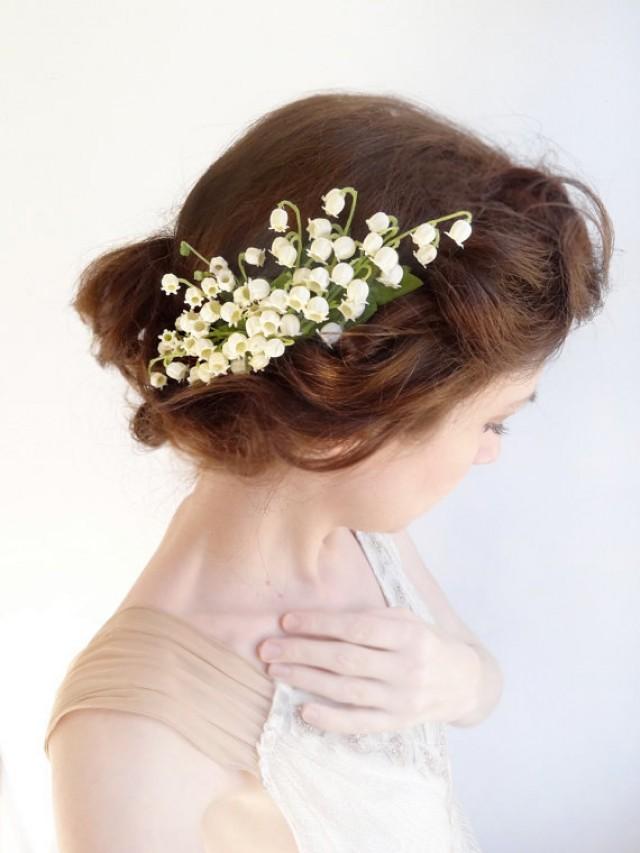 Ivory Lily Of The Valley Hairpiece, Lilies Of The Valley Hair