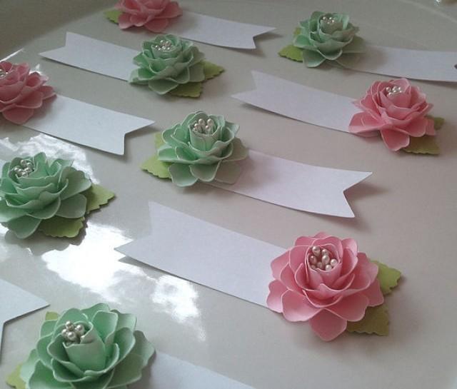 Place Cards Escort Cards Paper Flowers Weddings Table