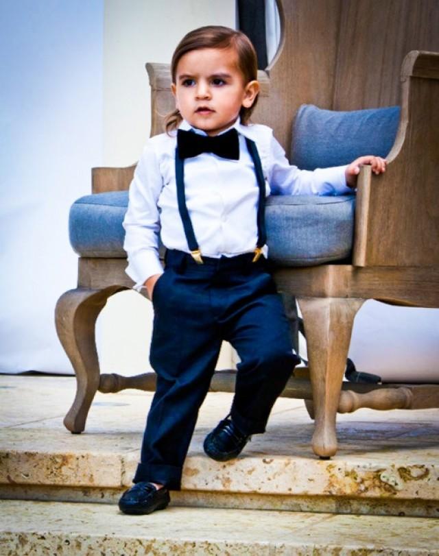 ring bearer outfits with suspenders navy