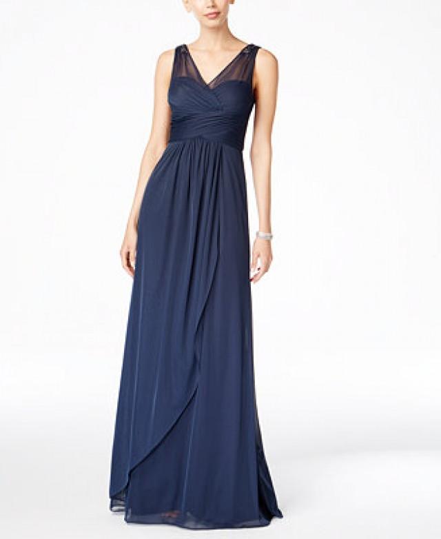 adrianna papell ruched gown