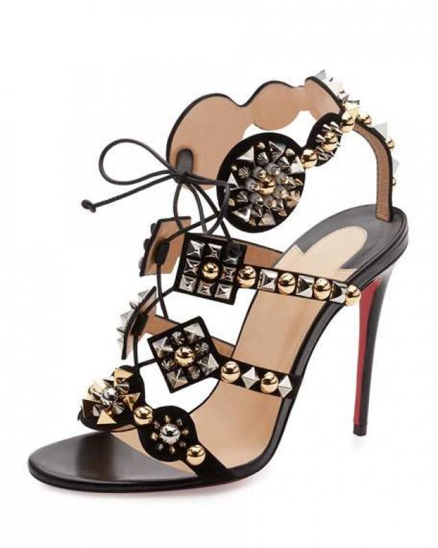 loubigirl chain spike red sole sandals