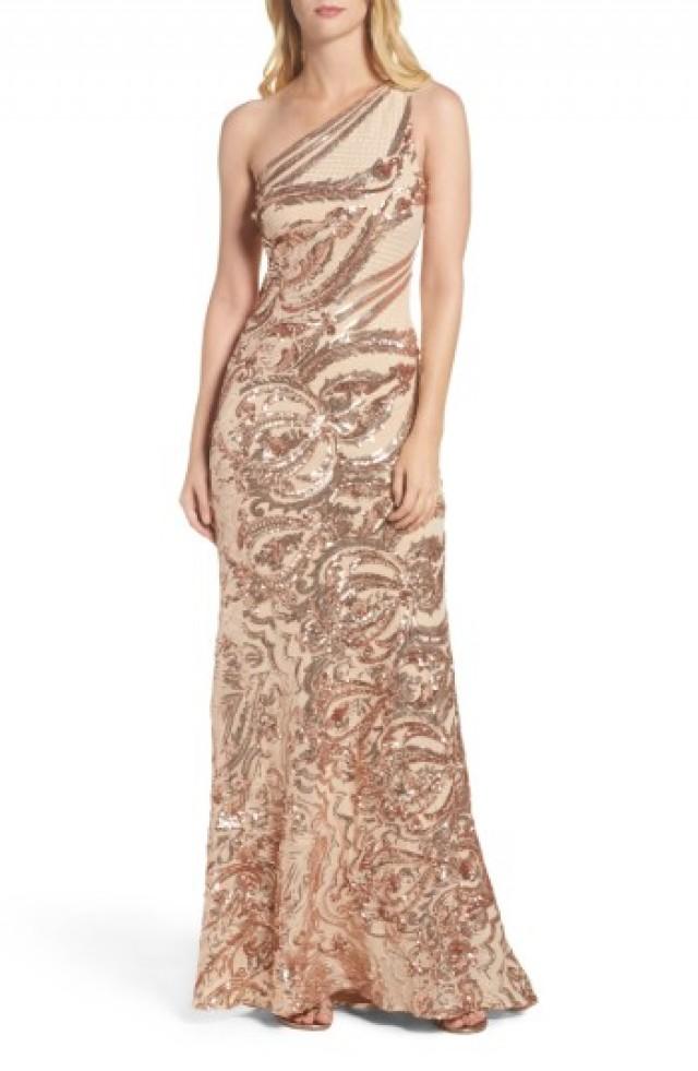 Bridesmaid Vince Camuto Sequin One Shoulder Gown 2763421 Weddbook 