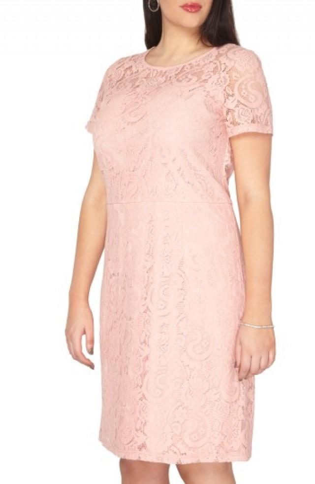 pink sheath dress plus size