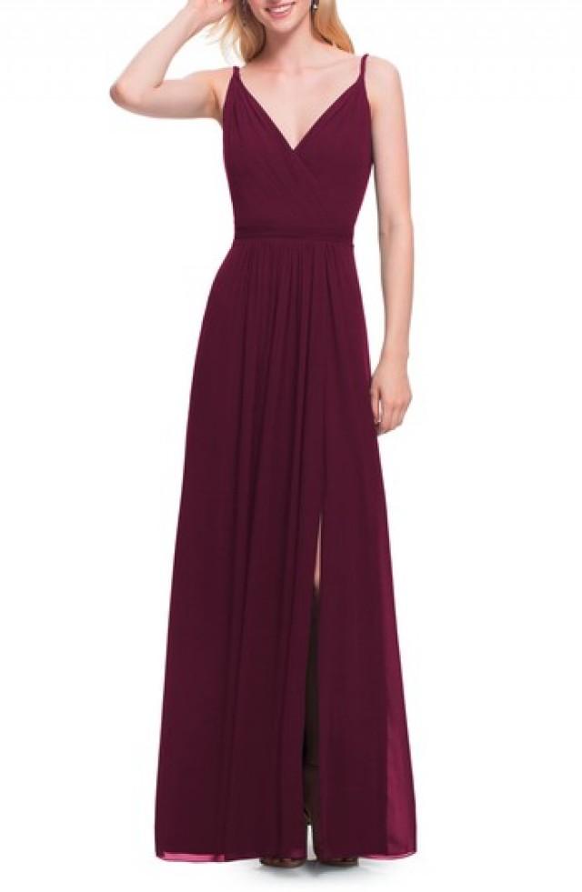 surplice chiffon gown