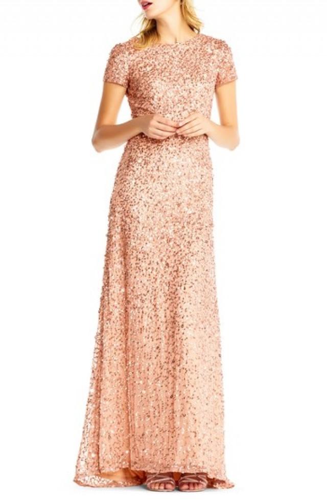 sequin mesh gown