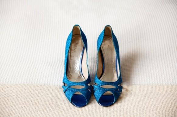 blue sparkly wedding shoes
