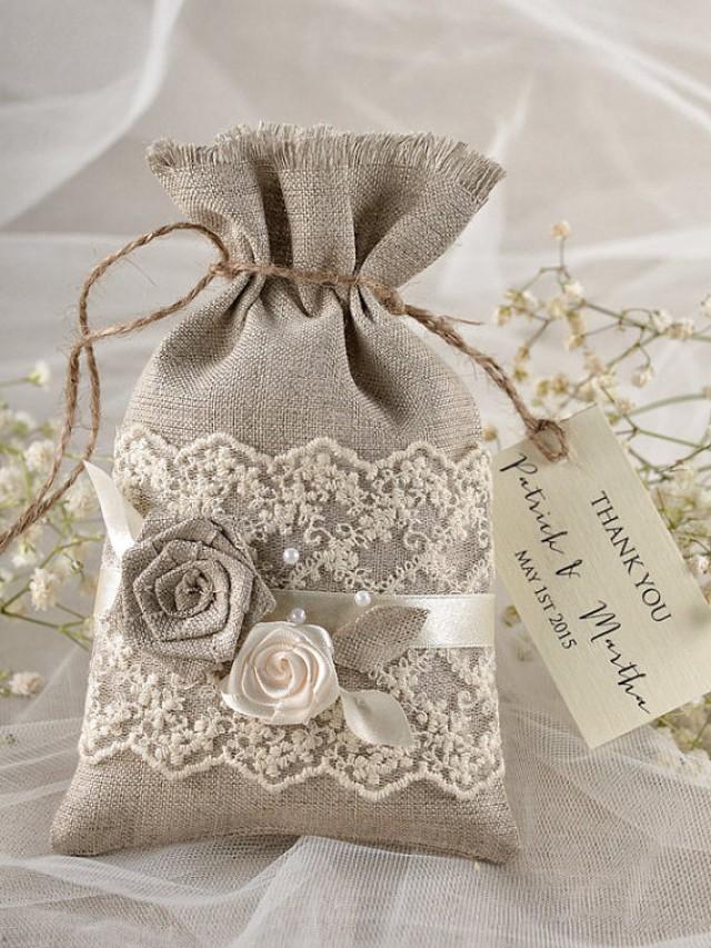 Rustic Wedding Favor Bag - Lace Wedding Favor Bag #2218168 - Weddbook